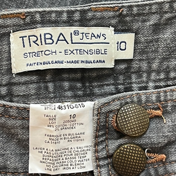 TRIBAL Vintage Bootcut Stretch Denim Jeans Distressed Vintage Wash Size 10 NWOT - Picture 4 of 8